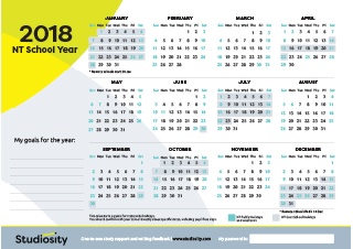 School terms and public holiday dates for NT in 2018 | Studiosity